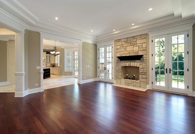 classic herringbone-patterned wood flooring